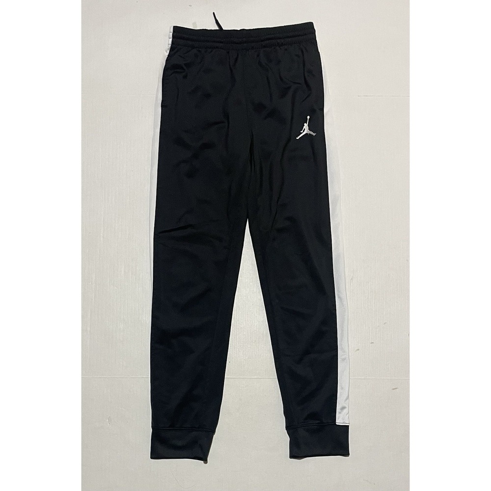 NIKE Air Jordan Jumpman Sweatpants Tapered Boys L 12-13 YR Athletic Black White